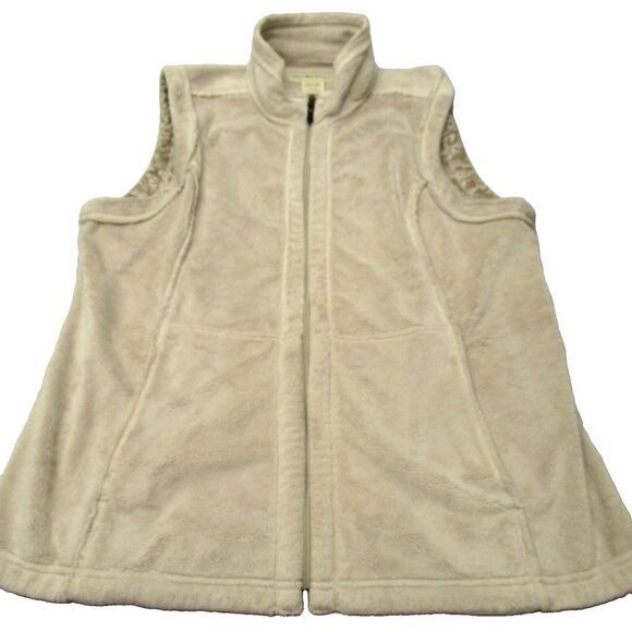 Exofficio Vest Womens XL Tan Pockets‎ Sherpa Fleece Full Zip Hiking Outdoor - Picture 1 of 11